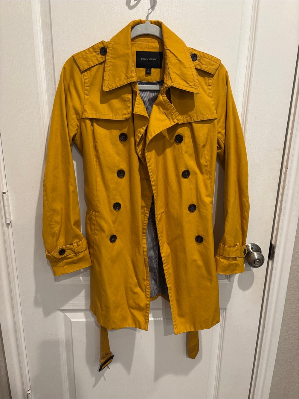 Banana Republic Mustard Double-Breasted Trench Coat